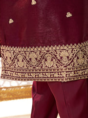 Embroidered Kurta With Trouser & Dupatta