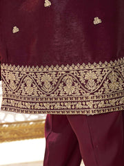 Embroidered Kurta With Trouser & Dupatta