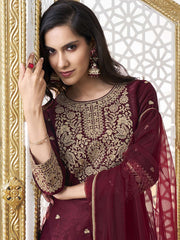 Embroidered Kurta With Trouser & Dupatta