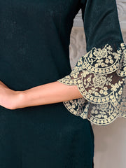 Embroidered Kurta With Trouser & Dupatta