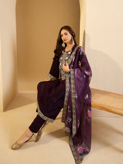 Embroidered Kurta With Trouser & Dupatta