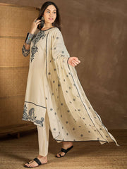 Embroidered Kurta With Trouser & Dupatta