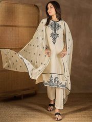 Embroidered Kurta With Trouser & Dupatta