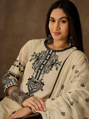 Embroidered Kurta With Trouser & Dupatta