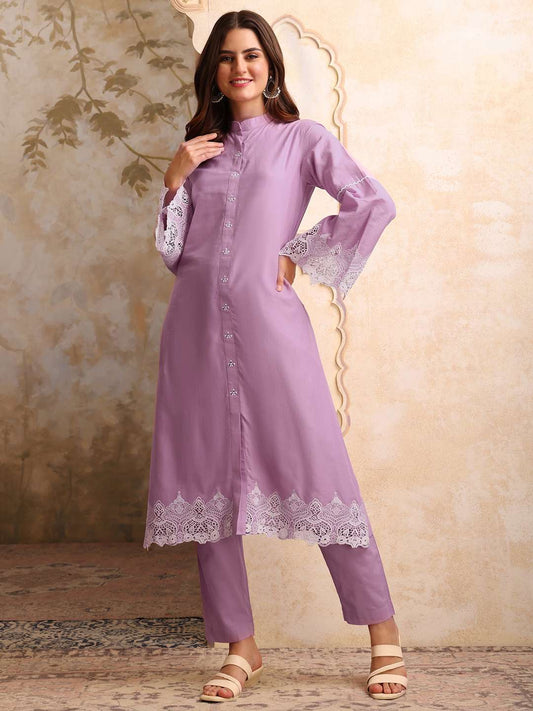 Embroidered Kurta & Trousers Sets