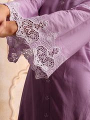 Embroidered Kurta With Trouser & Dupatta