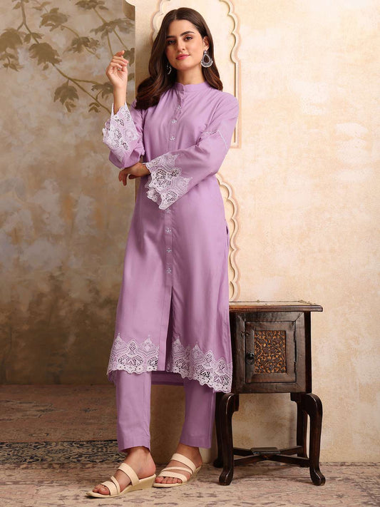 Embroidered Kurta With Trouser & Dupatta