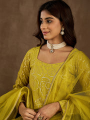 Embroidered Kurta With Sharara & Dupatta