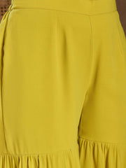 Embroidered Kurta With Sharara & Dupatta