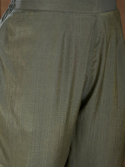 Floral Sequinned Embroidered Round Neck Kurta & Trousers With Dupatta