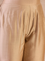 Floral Sequinned Embroidered Round Neck Kurta & Trousers With Dupatta