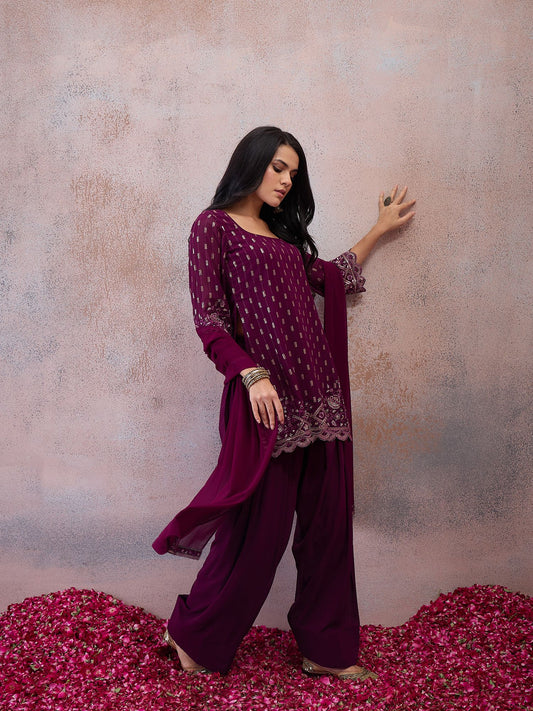 Women Ethnic Motifs Regular Kurta with Patiala & Dupatta