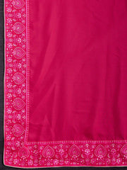 Sequinned Embroidered Border Saree With Blouse Piece