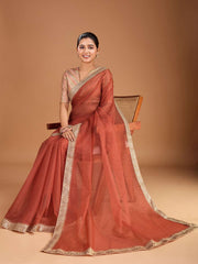 Embroidered Border Saree with Blouse