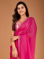 Embellished Sequinned Organza Saree