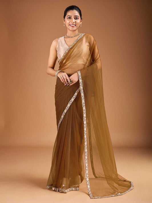 Embroidered Border Saree