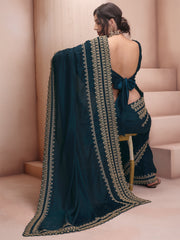 Embroidered Silk Blend Saree