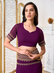 Embroidered Poly Georgette Saree
