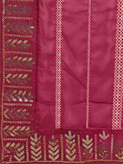 Striped Zari & Sequinned Embroidered Saree With Blouse Piece