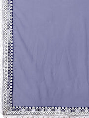 Thread Embroidered Border Saree With Blouse Piece