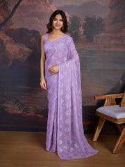 Sequinned Saree With Blouse Piece
