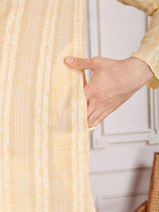 Striped Jacquard Straight Kurta Set