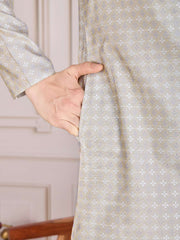 Woven Design Straight Kurta & Trousers