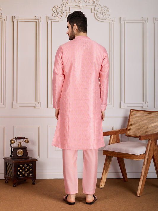 Embroidered Straight Kurta & Trousers