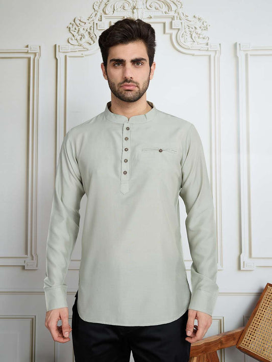 Button Detail Short Kurta