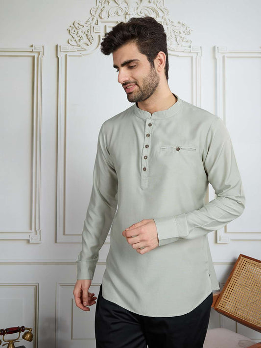 Button Detail Short Kurta