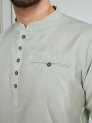 Button Detail Short Kurta