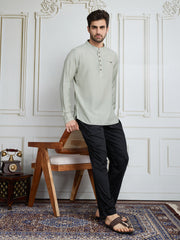 Button Detail Short Kurta