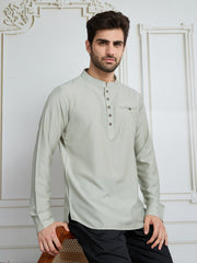 Button Detail Short Kurta