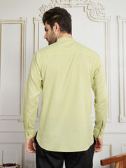 Men Mandarin Collar Cotton Short Kurta