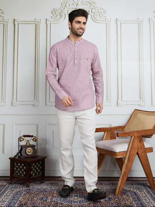 Woven Design Short Kurta