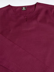 Men Notch Neck Short Kurta