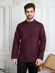 Men Striped Short Kurta