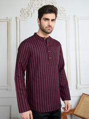 Men Striped Short Kurta