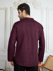 Men Striped Short Kurta