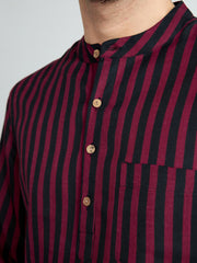 Men Striped Short Kurta