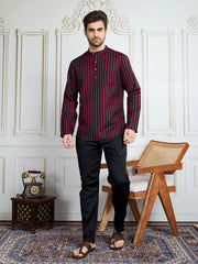 Men Striped Short Kurta