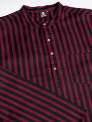 Men Striped Short Kurta