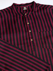 Men Striped Short Kurta