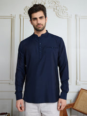 Men Mandarin Collar Short Kurta