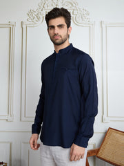 Men Mandarin Collar Short Kurta