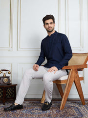 Men Mandarin Collar Short Kurta