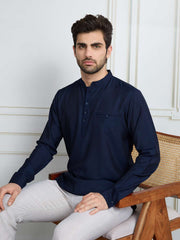 Men Mandarin Collar Short Kurta
