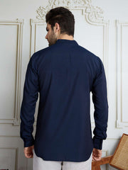 Men Mandarin Collar Short Kurta