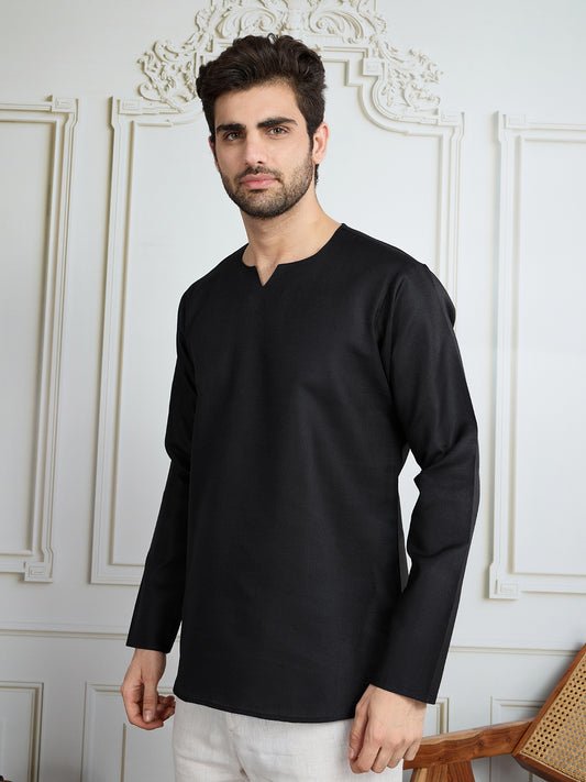 Men Sweetheart Neck Short Kurta
