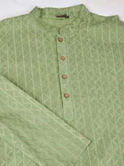 Men Striped Woven Design Straight Kurta & Trouser Set